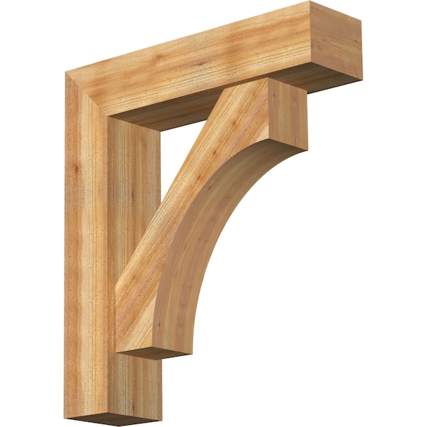 Ekena Millwork Westlake Block Rough Sawn Bracket w/ Offset Brace, Western Red Cedar, 8"W x 32"D x 36"H BKT0806X32X36WTL05RWR - main